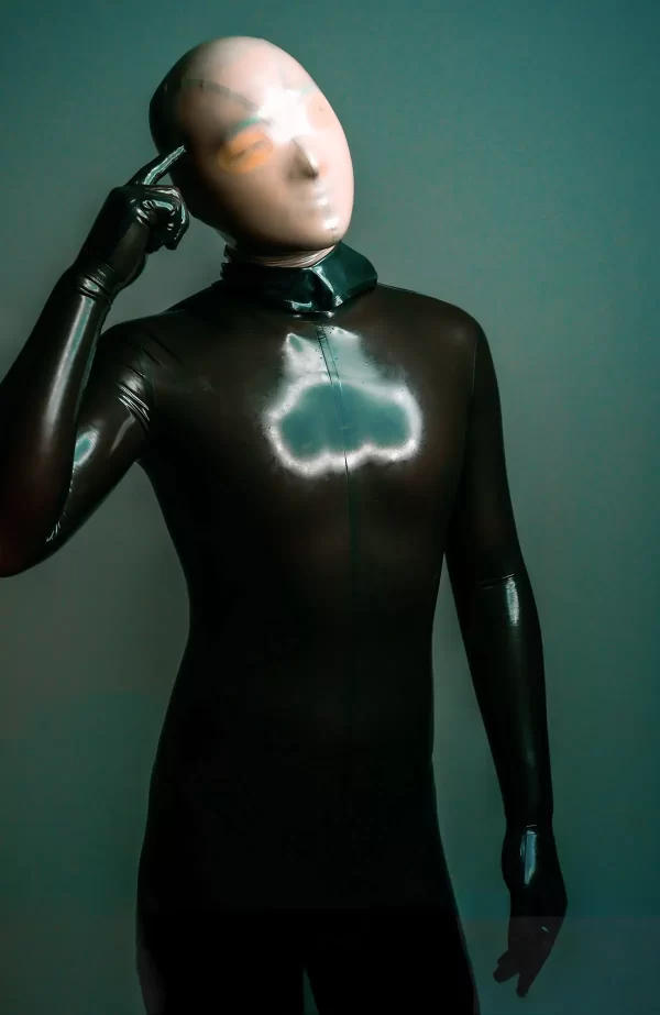 Male Face-Entry Latex Catsuit