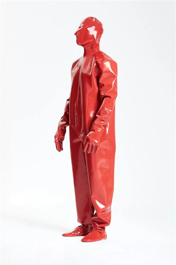 Male Hooded Heavy Latex Industrial Enclosure Suit