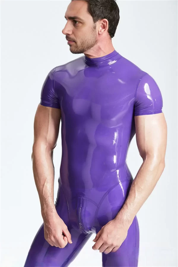 Male Short-sleeved Back Zip