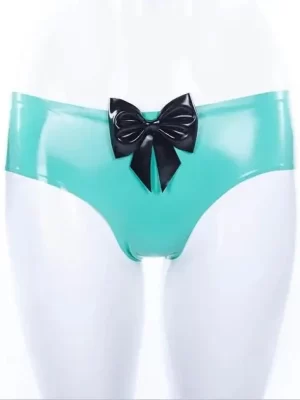 Low Waist Latex Briefs With Bow