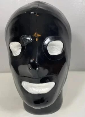 Latex Pin hole Eyes Open Mouth Hood