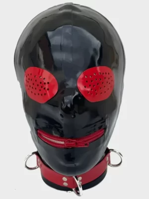 Latex Hood Contrast open eyes & open mouth