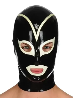 Dual-Tone Panda Eye Catwoman Latex Hood