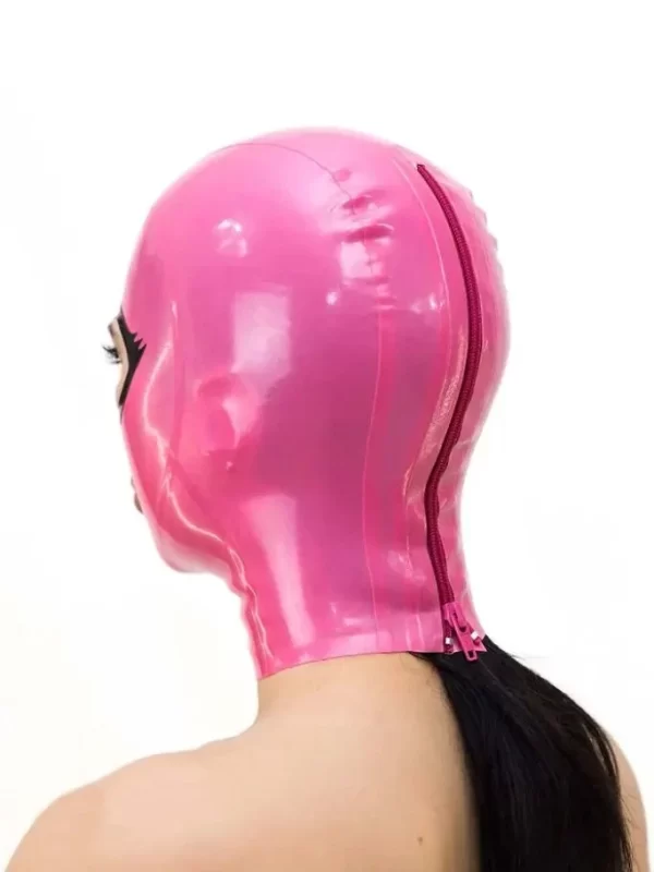 Latex Hood with Eyelashes contrast trim