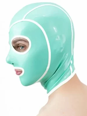 Latex Hood 2-color with contrast trim and zipper