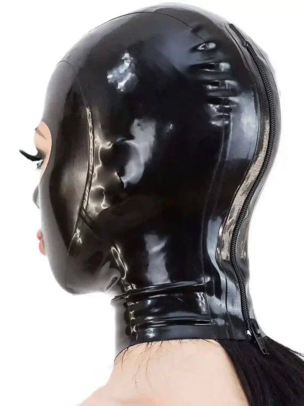 Latex Hood ?C single color with zipper and round eyes