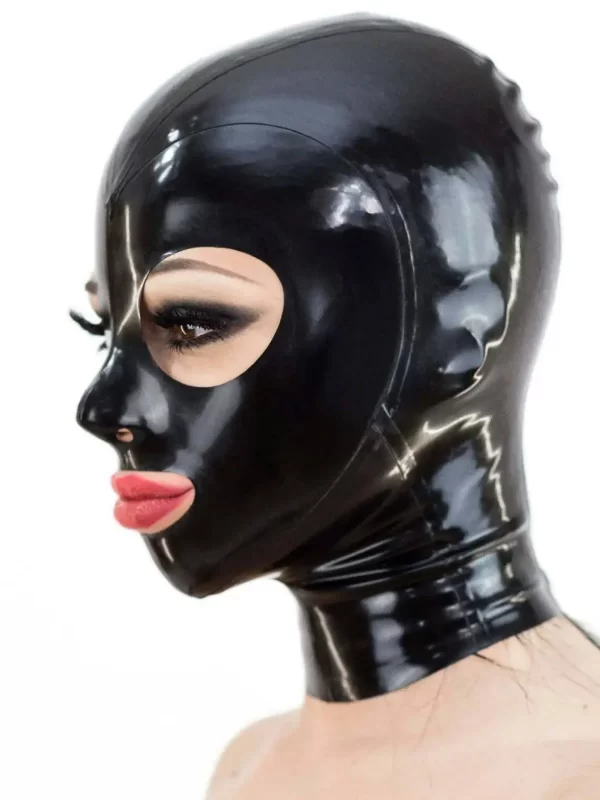 Latex Hood ?C single color with zipper and round eyes