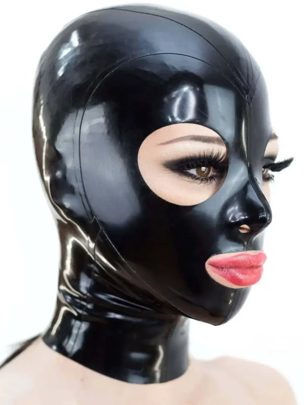 Latex Hood ?C single color with zipper and round eyes