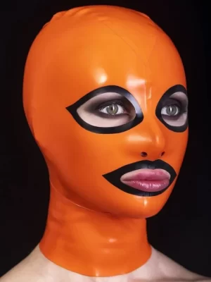 Latex cat mask with closed mouth