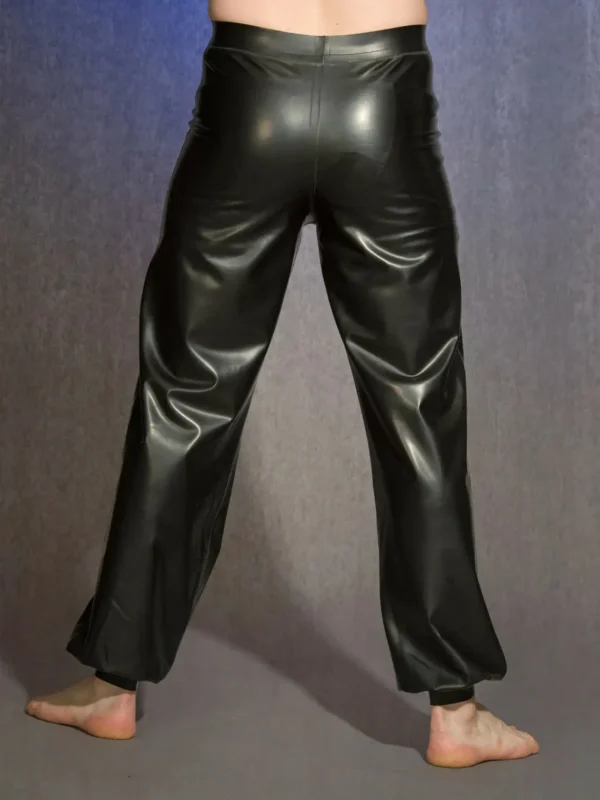 Latex Black Mens Jog Bottom Lounge Pants