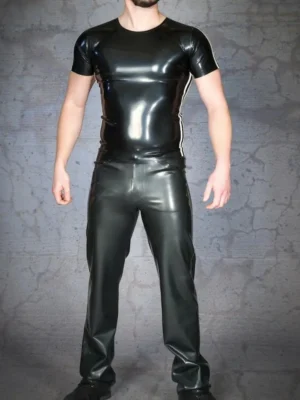 Latex Black Boxer Shorts Men