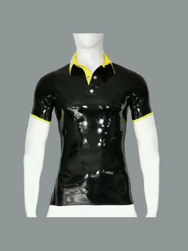 Rubber Latex Contrast Shirt 3 Studs with Short Sleeves.