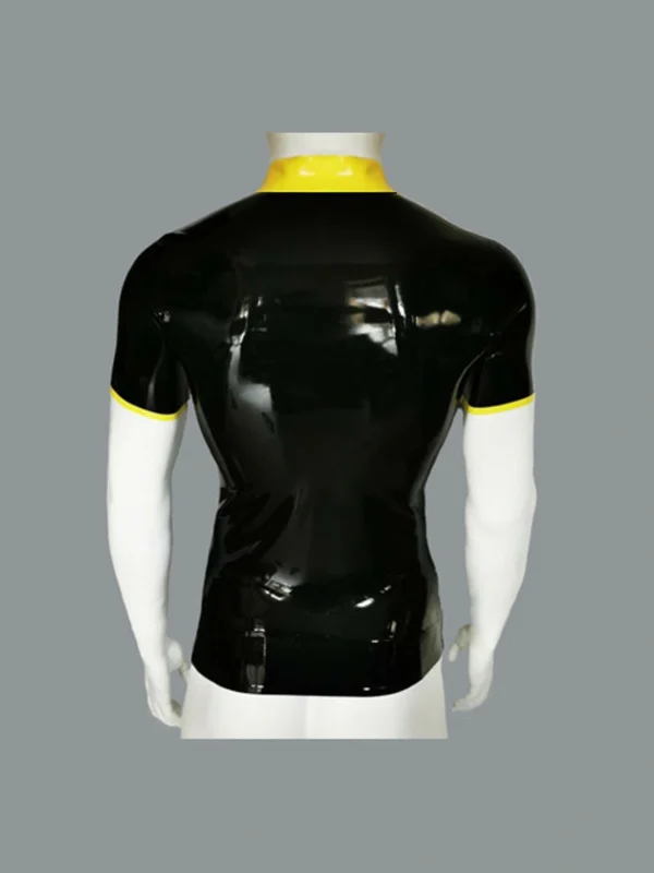 Rubber Latex Contrast Shirt 3 Studs with Short Sleeves.