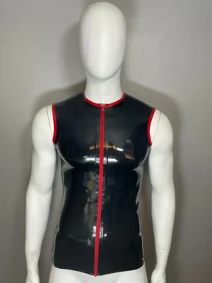 Rubber Latex Contrast Shirt 3 Studs with Short Sleeves.