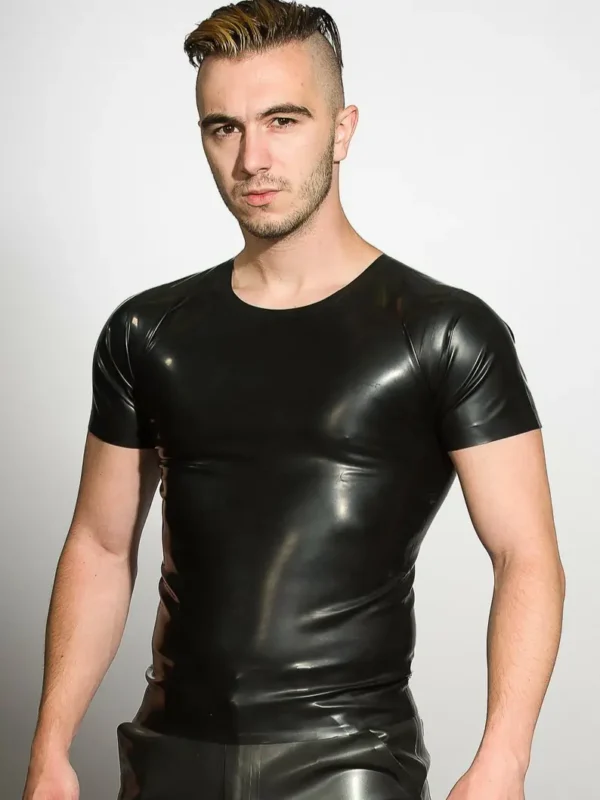 Latex Black Mens T-Shirt