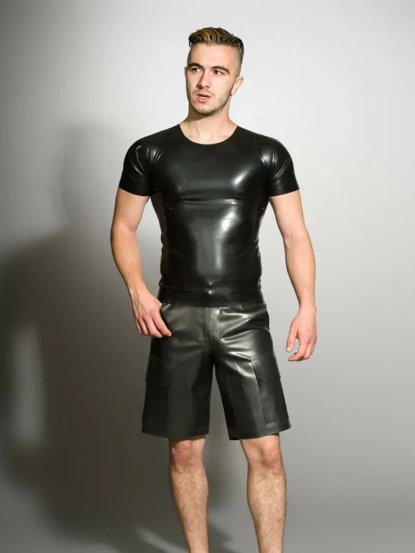 Latex Black Mens T-Shirt