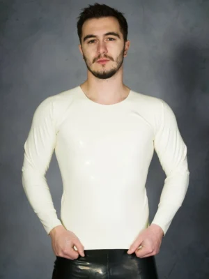 Latex Milky White Long Sleeve T Shirt