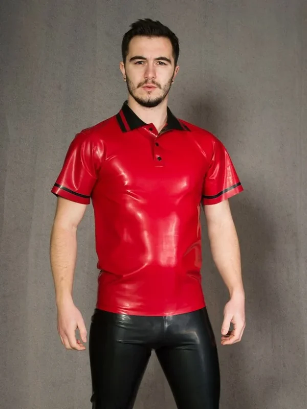 Latex Red Mens Shirt