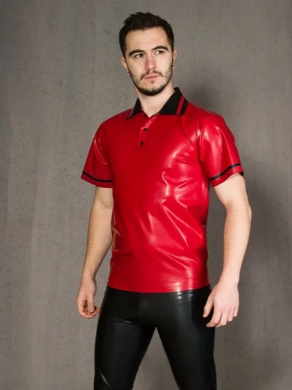 Latex Red Mens Shirt