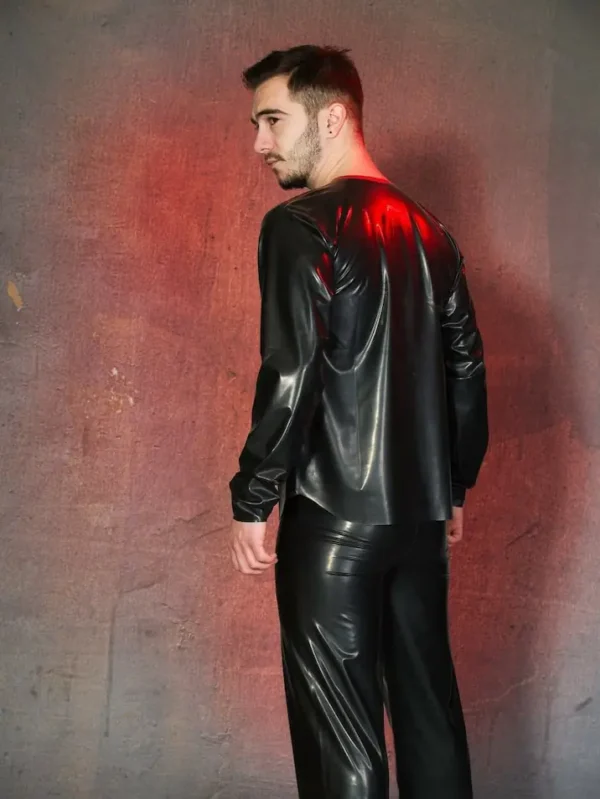 Latex Black Long Pyjama Top only