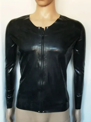 Latex Men Black Crop shirt