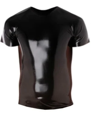 Black Latex Crew Tee