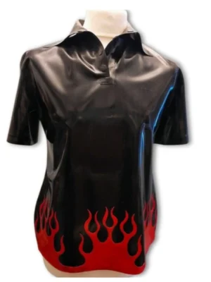 Men's Flames Latex Shirt