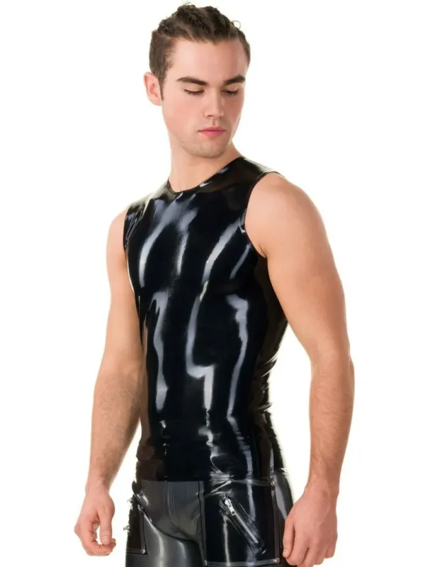 Latex stylish men's sleeveless tank top