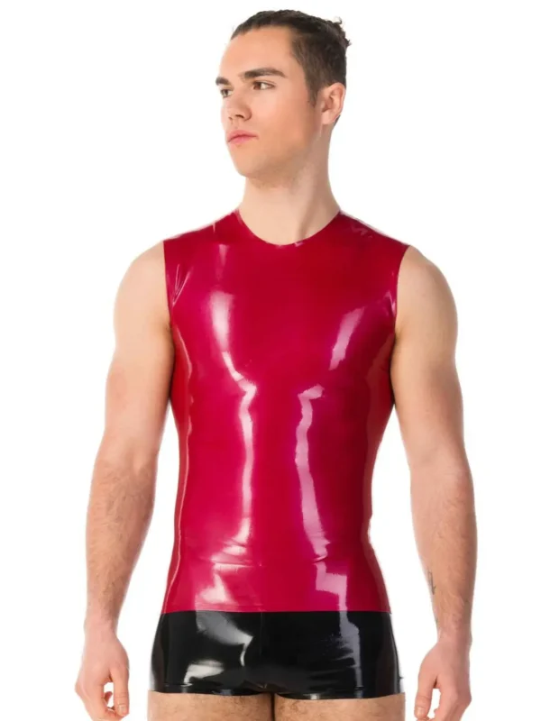 Latex stylish men's sleeveless tank top