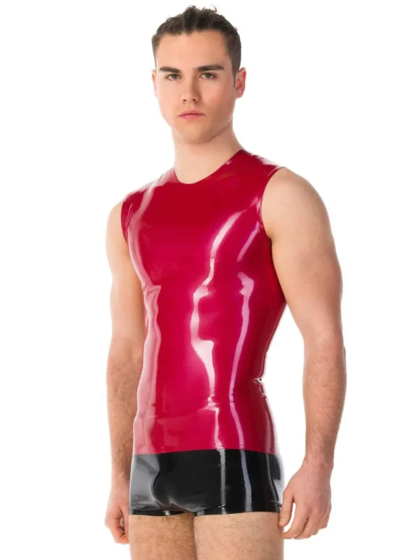 Latex stylish men's sleeveless tank top