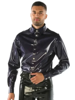 Men's Grape purple Classic Latex Shirt (Long Sleeve)