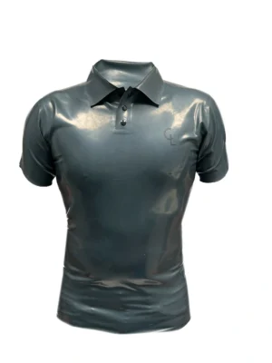 Latex Mens Black Striped Sports Shirt