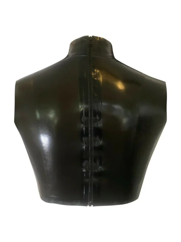 Black Latex Mens Sleeveless Crop