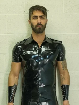 Latex Black Uniform Shirt