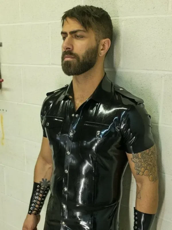 Latex Black Uniform Shirt