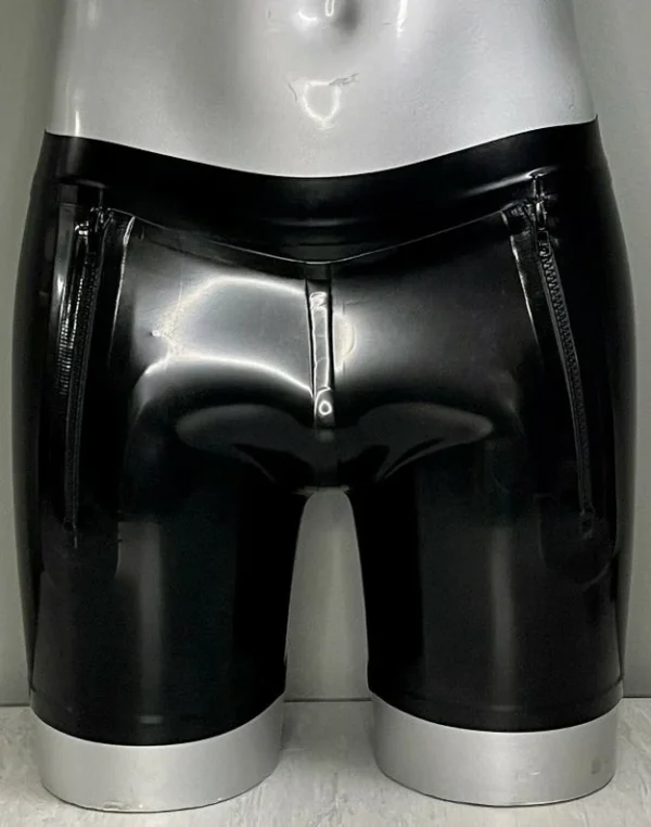 Latex Black Sailor Front Shorts