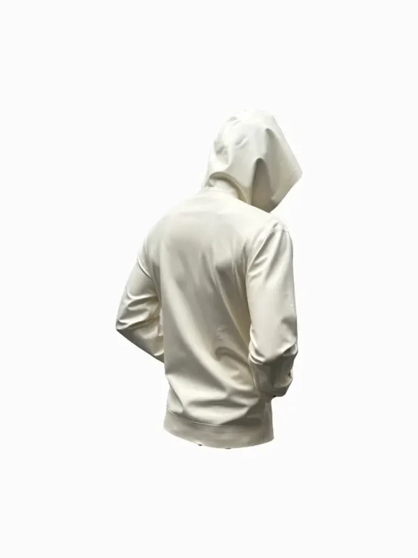 Latex Hooded Zip Front Jacket Hoodie