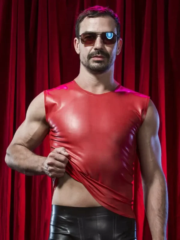 Latex Red Mens Sleeveless T-Shirt