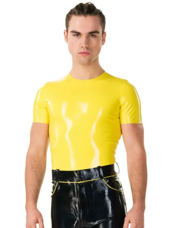 Yellow Men's T-Latex Shirt (Short Sleeves)