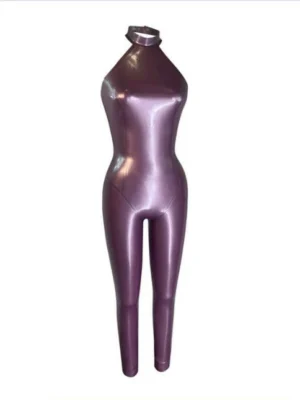 Latex Rubber Catsuit With Halter Top