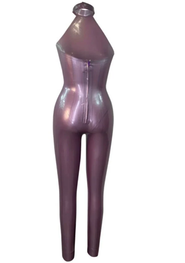 Latex Rubber Catsuit With Halter Top