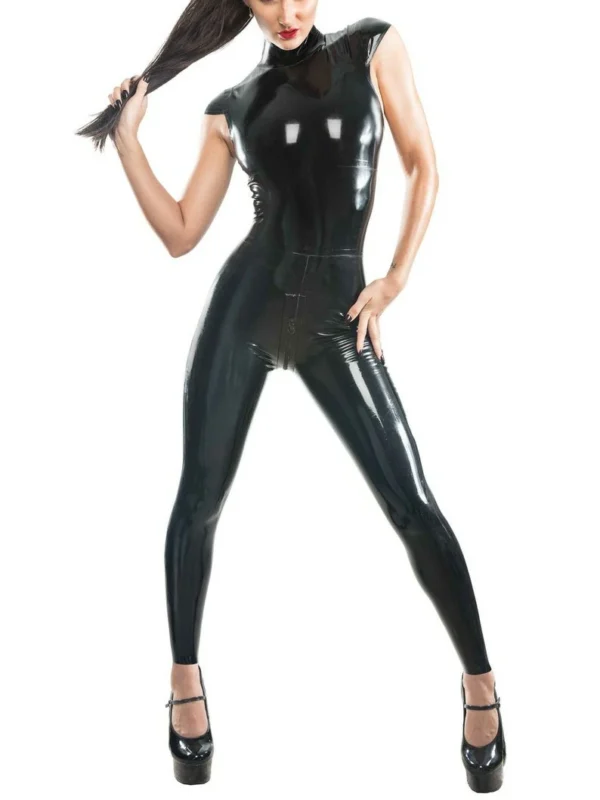 Deluxe Slinky Latex Black Catsuit