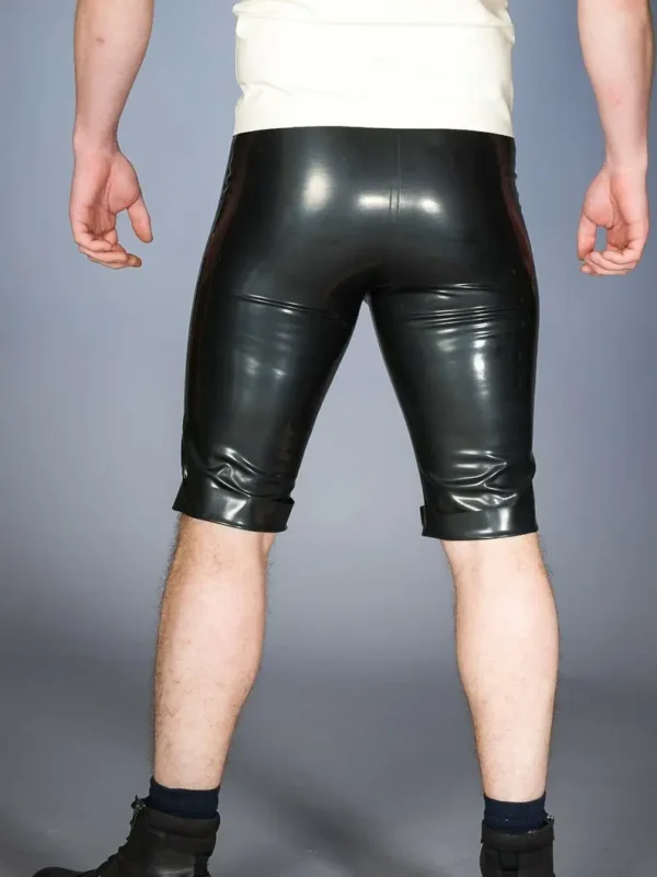 Latex Metallic Pewter Turn Up Short