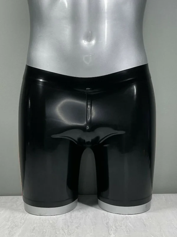 Latex Black Side Stripe Cycle Shorts