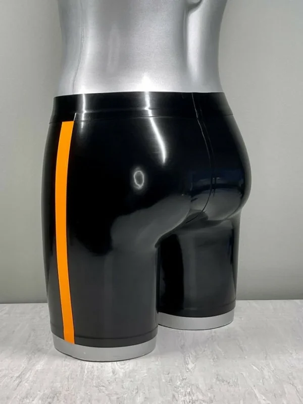 Latex Black Side Stripe Cycle Shorts