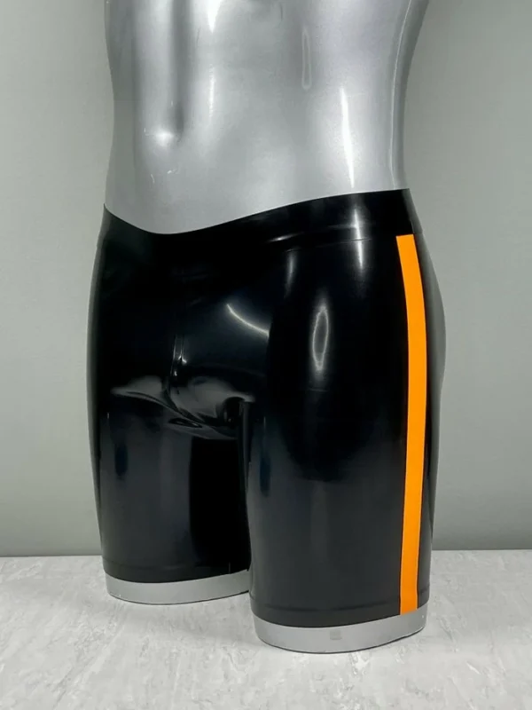 Latex Black Side Stripe Cycle Shorts