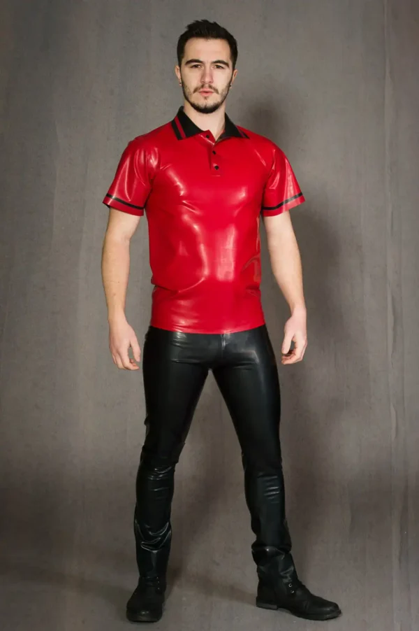 Latex Black Slim Fit Trousers