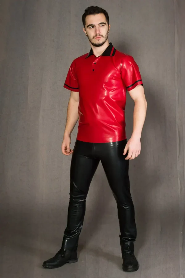 Latex Black Slim Fit Trousers