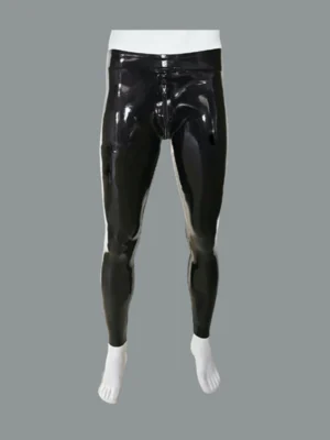 Latex Black Slim Fit Trousers