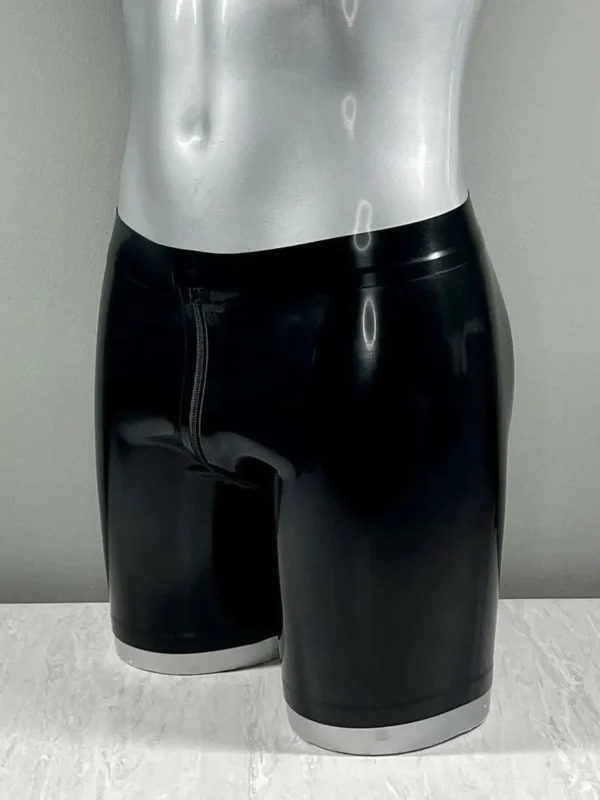 Latex Black All Round Zip Shorts